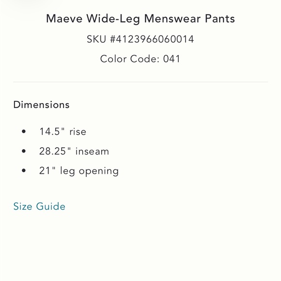 Worn once Anthropologie Maeve wide-leg menswear pants XSP - Picture 6 of 7